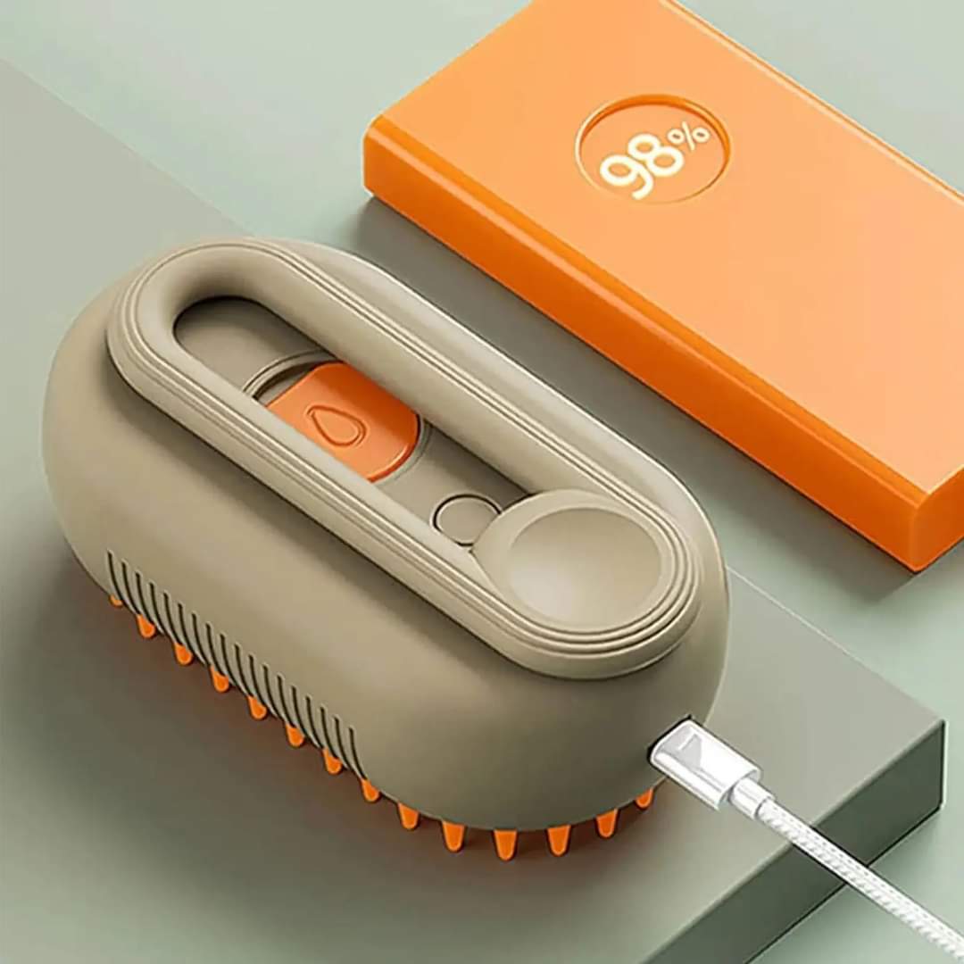 PELURE® Cepillo 3 en 1 para Mascotas – Vapor, Limpieza y Comodidad